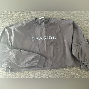Gray seaside long sleeve T-shirt